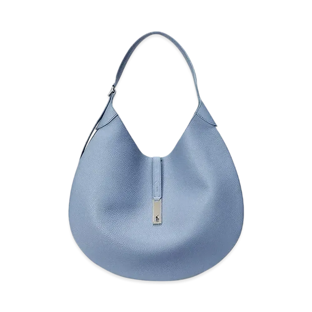 Polo Ralph Lauren Polo ID Leather Large Shoulder Bag "Blue"