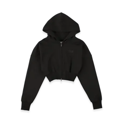 WIND AND SEA Cozy Zip Cropped Hooded Sweatshirt "Black"