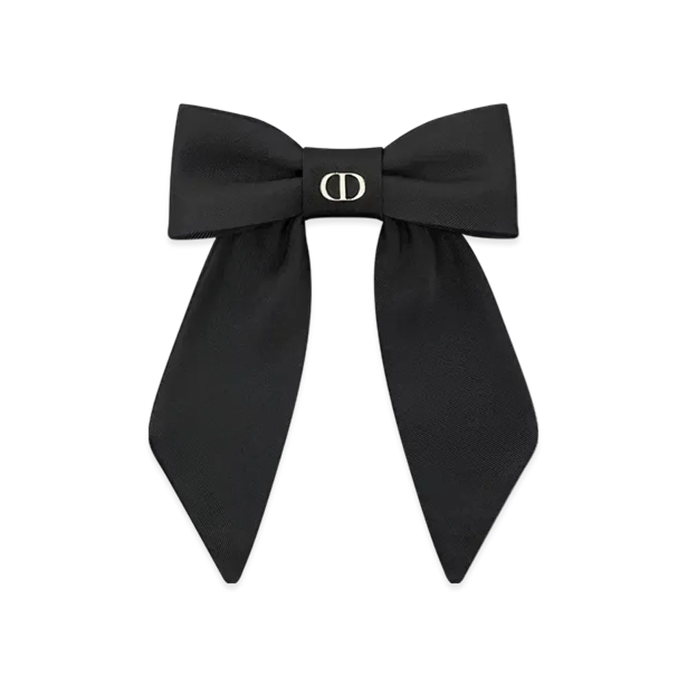 Dior Large Dior Twist Bow Grosgrain-Effect Technical Fabric "Black"