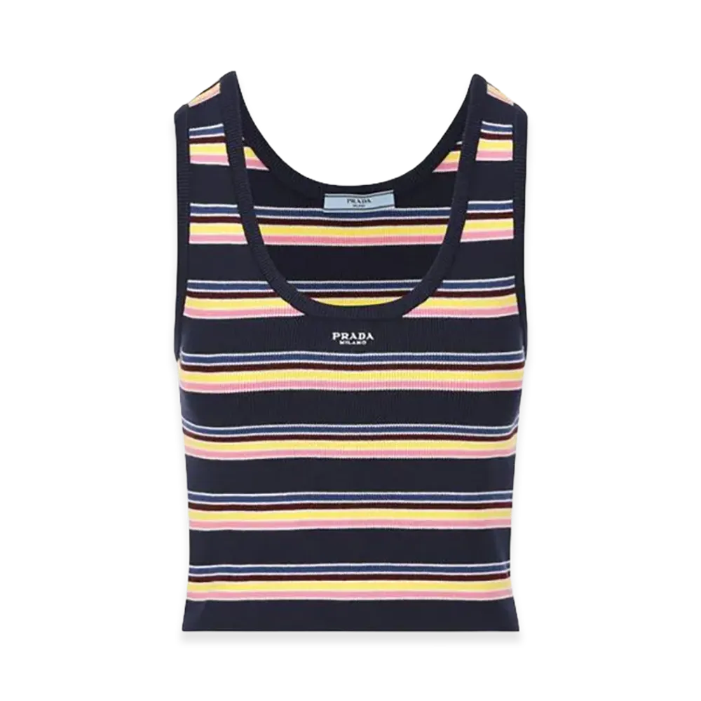 PRADA Women's Striped Top "Blue"