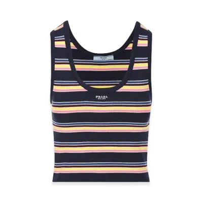 PRADA Women's Striped Top "Blue"