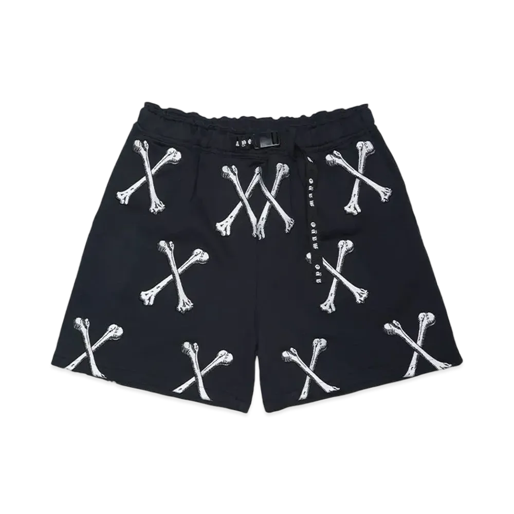 MAYO CROSS BONES Embroidery Sweat Shorts "BLACK"
