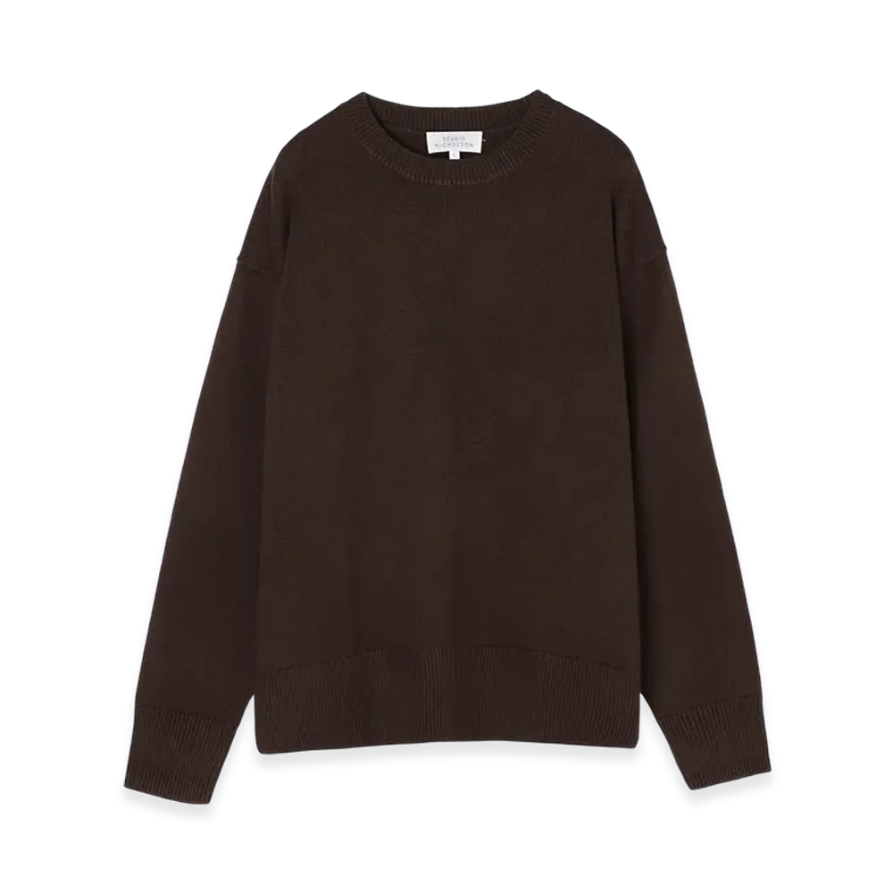 STUDIO NICHOLSON Crew Neck Knit Alto "Ganache"