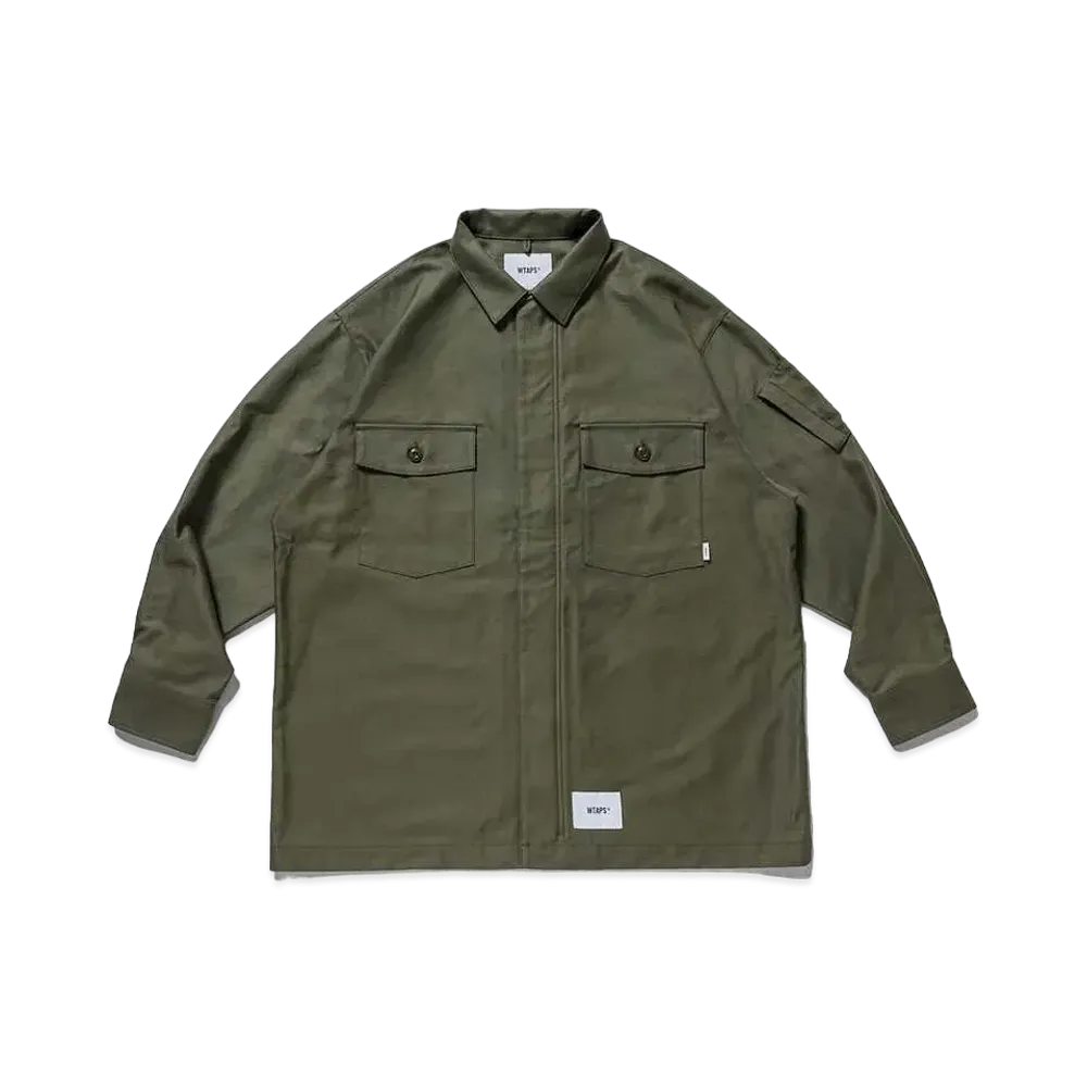 WTAPS Flyers / LS / Cotton. Satin "Olive Drab"