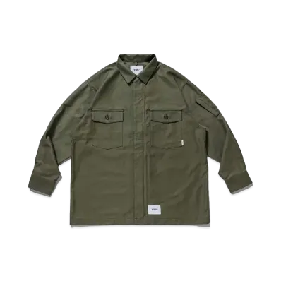 WTAPS Flyers / LS / Cotton. Satin "Olive Drab"