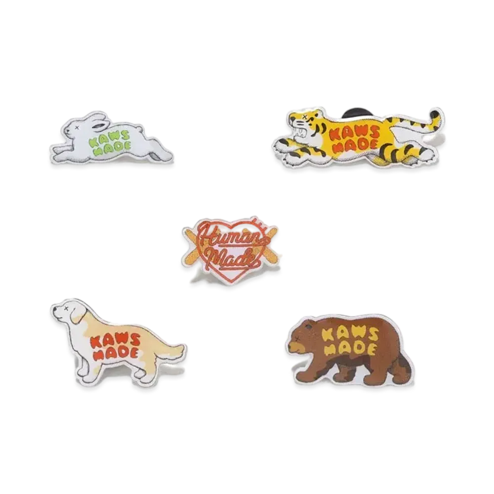 HUMAN MADE x KAWS Made Pin Badge Set(5P) "Silver"