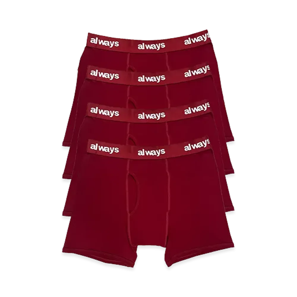 ALWAYTH 4Pack Cozy Cotton Briefs "Crimson"