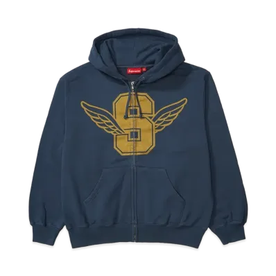 Supreme Wings Zip Up Hooded Sweatshirt "Navy"