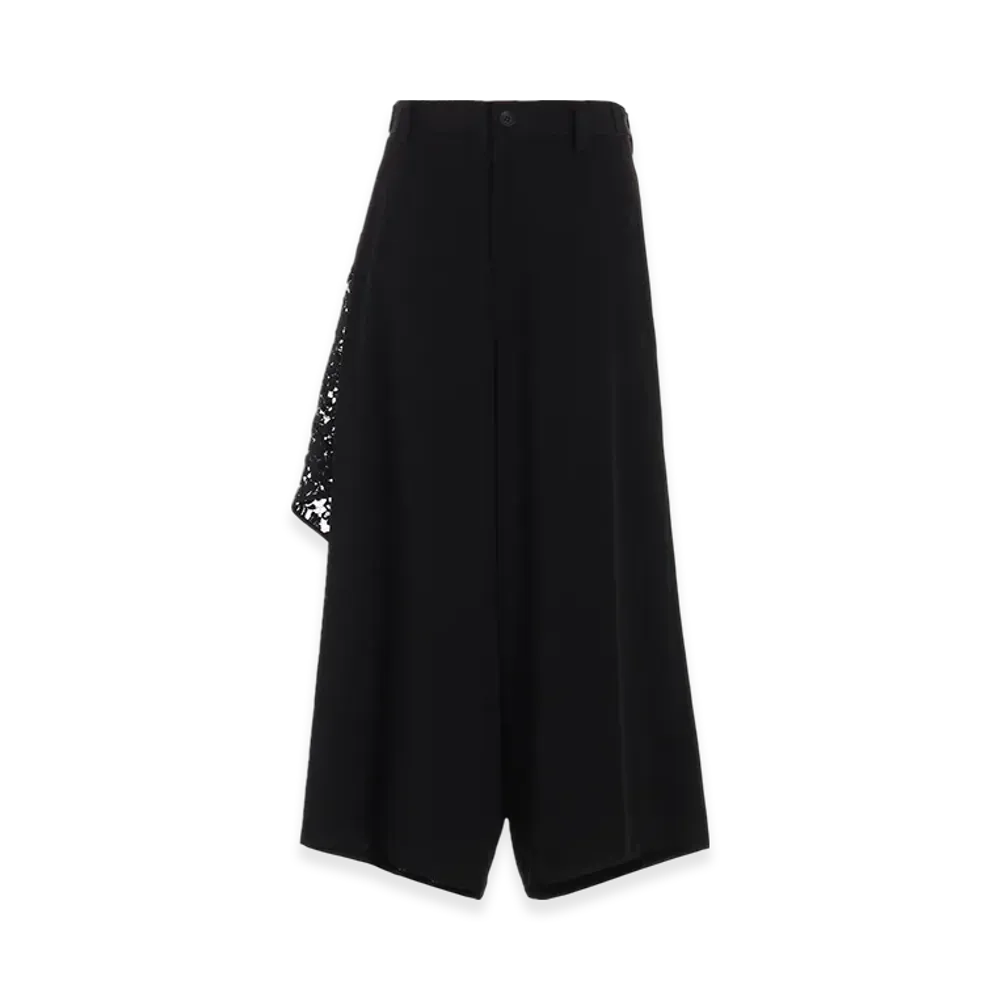 Yohji Yamamoto Ta/Pe Crepe De Chine Backside Draped D Pants "Black"