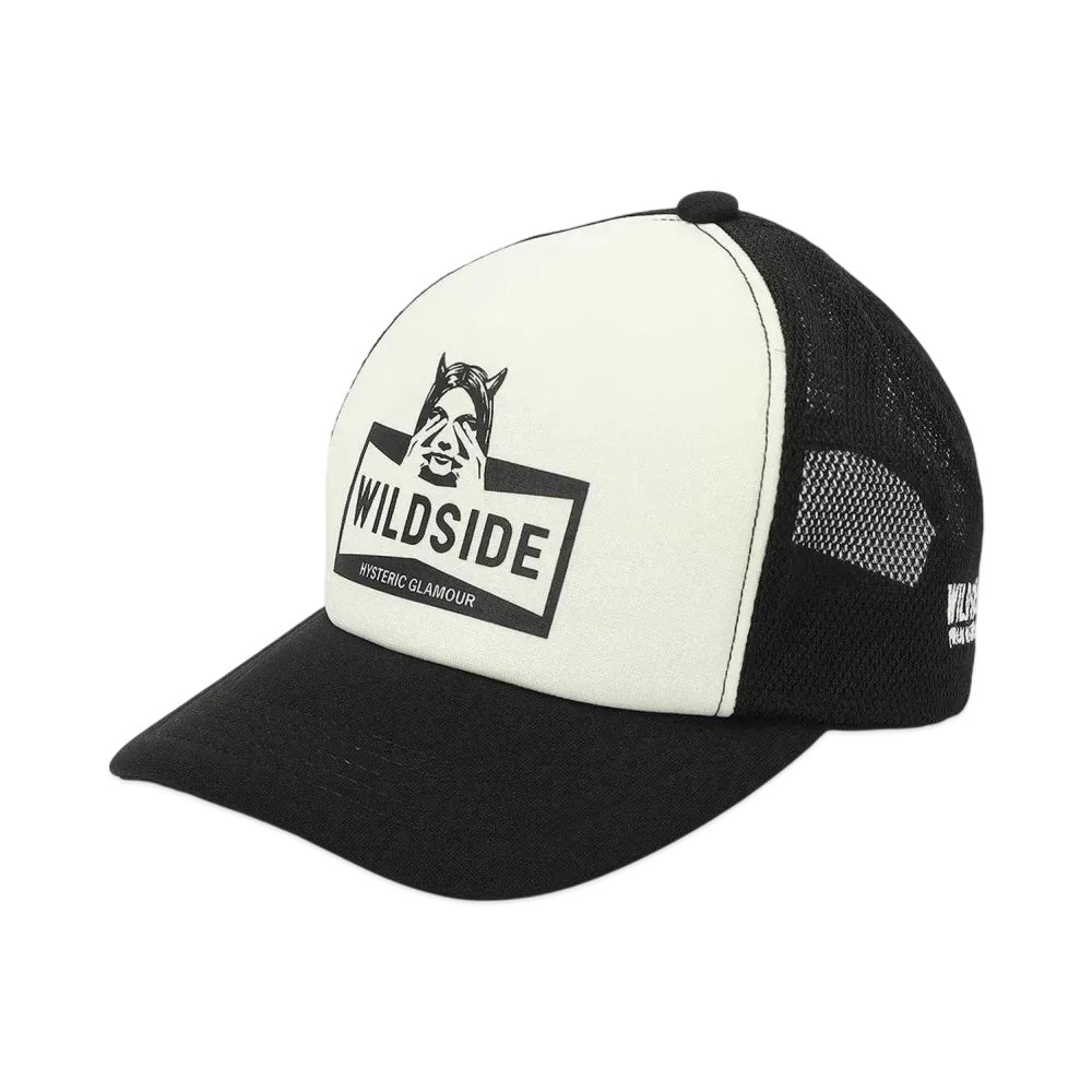 WILDSIDE Yohji Yamamoto x HYSTERIC GLAMOUR 'SEE NO EVIL' Mesh Cap "White" SO-H02-900