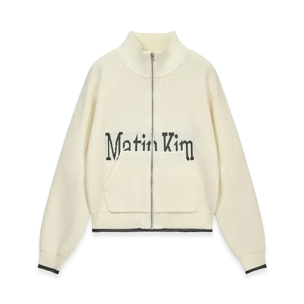 Matin Kim Women's Spell Point Knit Zip Up "Ivory"
