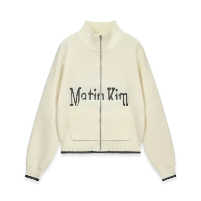 Matin Kim Women's Spell Point Knit Zip Up "Ivory"