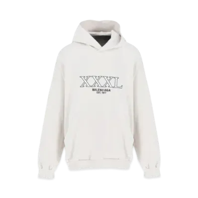 BALENCIAGA 3XL Hoodie Large Fit "Off White"