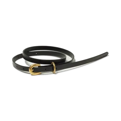 AURALEE Leather Narrow Belt "Black"