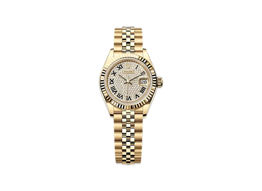 ROLEX Lady-Datejust 28mm Yellow Gold 279178 "Pave diamonds"