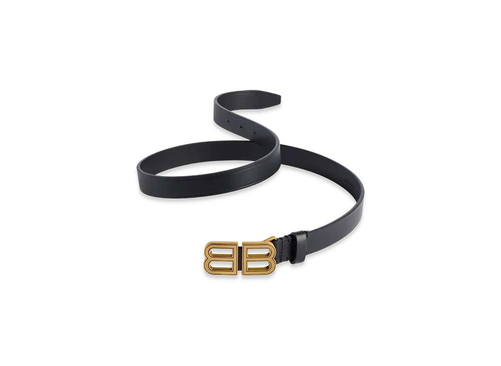 BALENCIAGA BB Hourglass Slim Belt "Black"