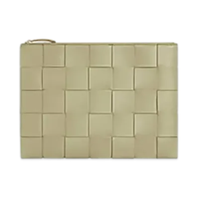 Bottega Veneta Cassette Medium Flat Pouch "Travertine"