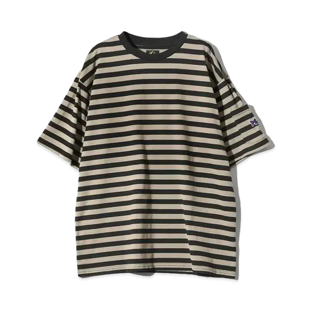 Needles S/S Crew Neck Tee - Cotton Stripe Jersey "Black/Grey"