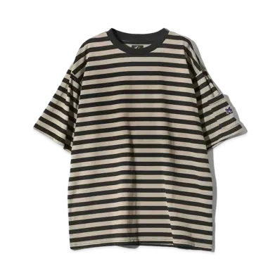 Needles S/S Crew Neck Tee - Cotton Stripe Jersey "Black/Grey"