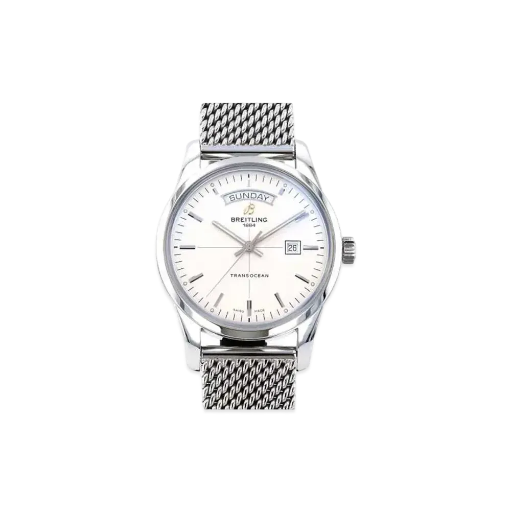 Breitling Transocean Day & Date "Silver/Stainless Steel"