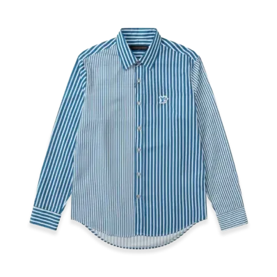 Louis Vuitton Monogram Patchwork Striped Shirt "Blue/White"