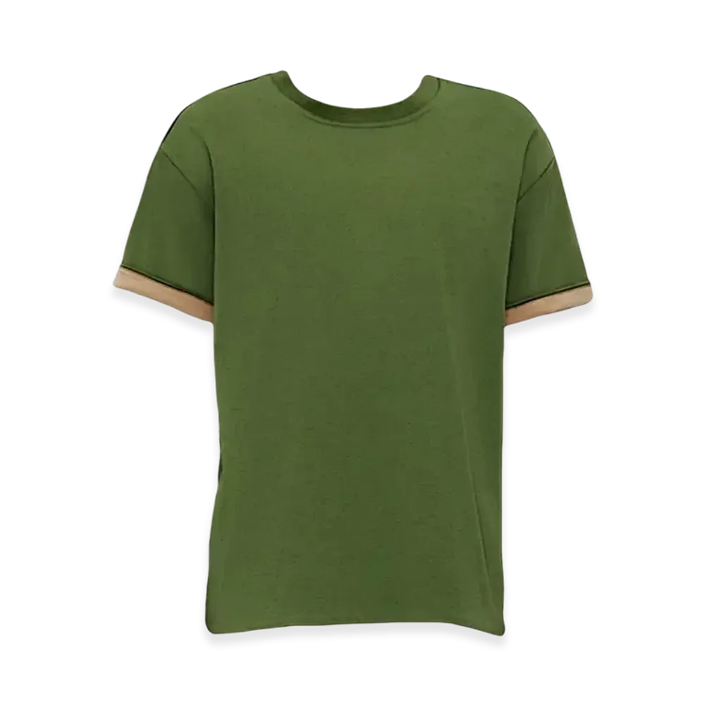 Bottega Veneta Double Layered Cotton Jersey T-Shirt "Jalapeno/Sesame"