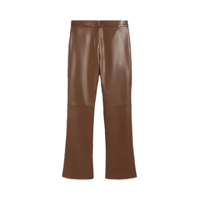 Max Mara Sublime Faux Leather Jersey Pants "Tobacco Brown"