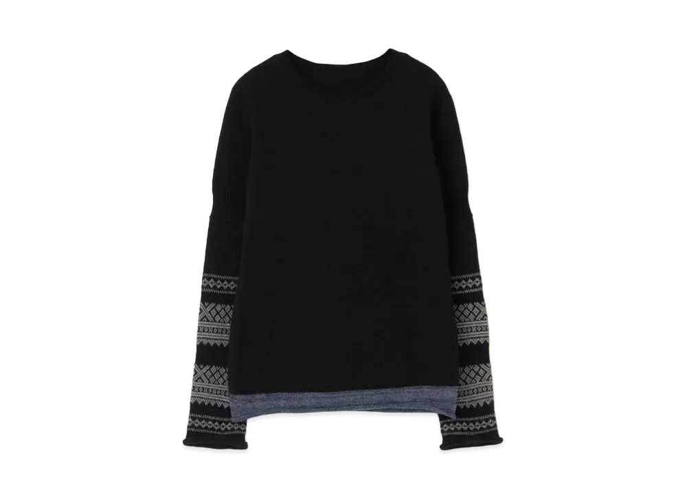 Yohji Yamamoto 7G PS JQ1 X RIB JQ PANEL SLEEVE PO "Black"