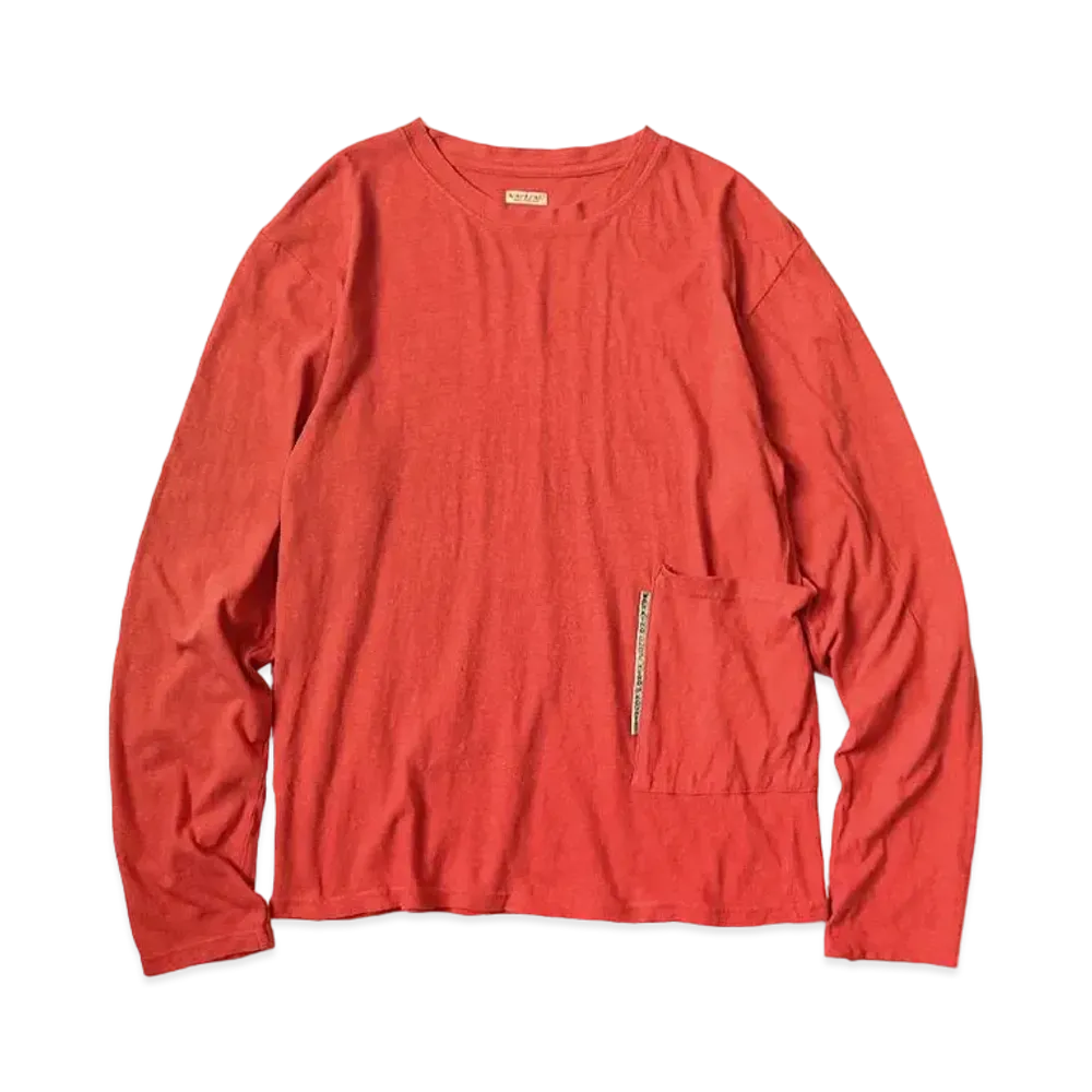 KAPITAL Gauze India Biscuit Pocket Long Tee "Red"