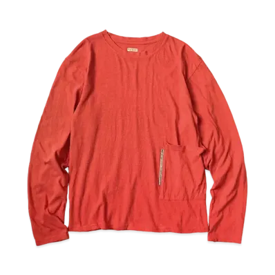 KAPITAL Gauze India Biscuit Pocket Long Tee "Red"