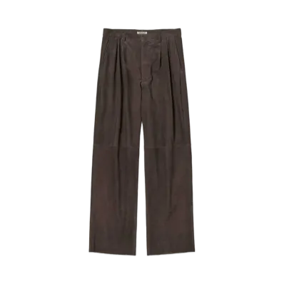 AURALEE Calf Nubuck Pants "Dark Brown"