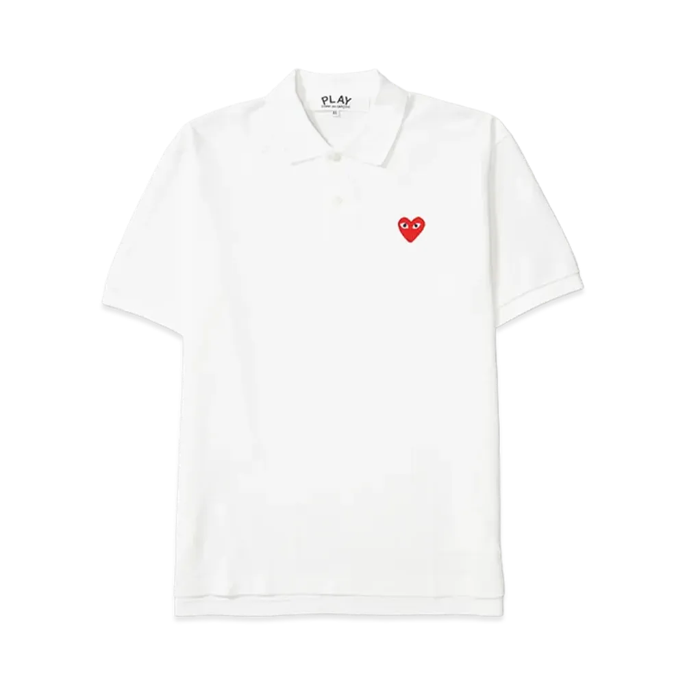 PLAY COMME des GARCONS Logo Patch Polo Shirt "White"