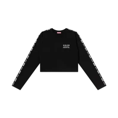 BlackEyePatch Women's HWC Taped Cropped L/S Tee "Black"