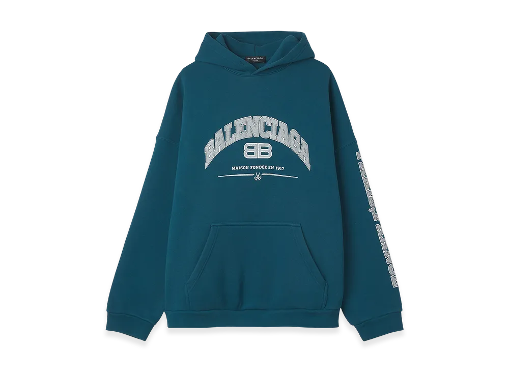 BALENCIAGA Men's Maison Hoodie Wide Fit "Teal"