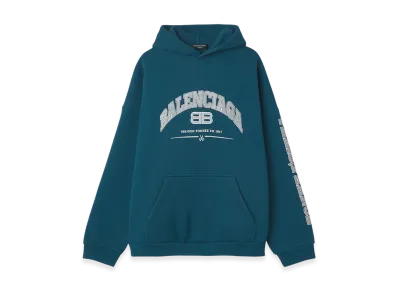 BALENCIAGA Men's Maison Hoodie Wide Fit "Teal"