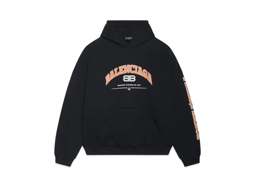 BALENCIAGA MENS Maison Hoodie Wide Fit "Black"