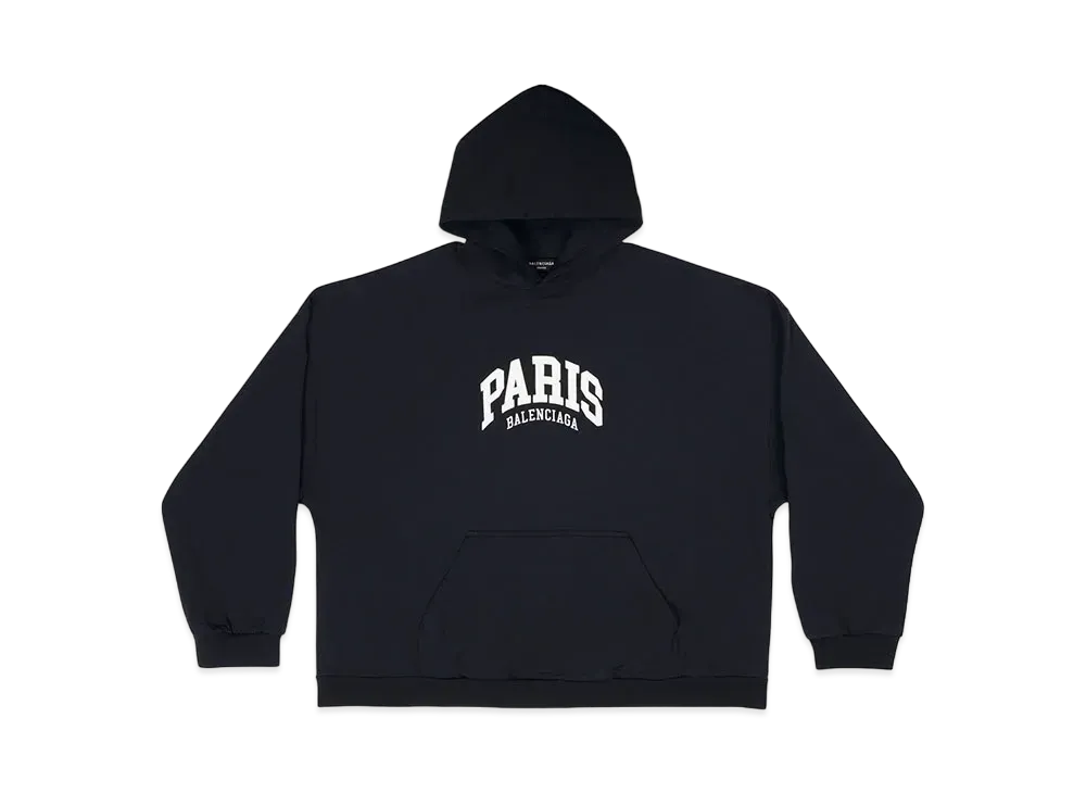 BALENCIAGA MENS Cities Paris Hoodie Wide Fit "Black"