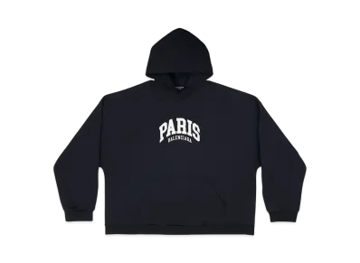 BALENCIAGA MENS Cities Paris Hoodie Wide Fit "Black"