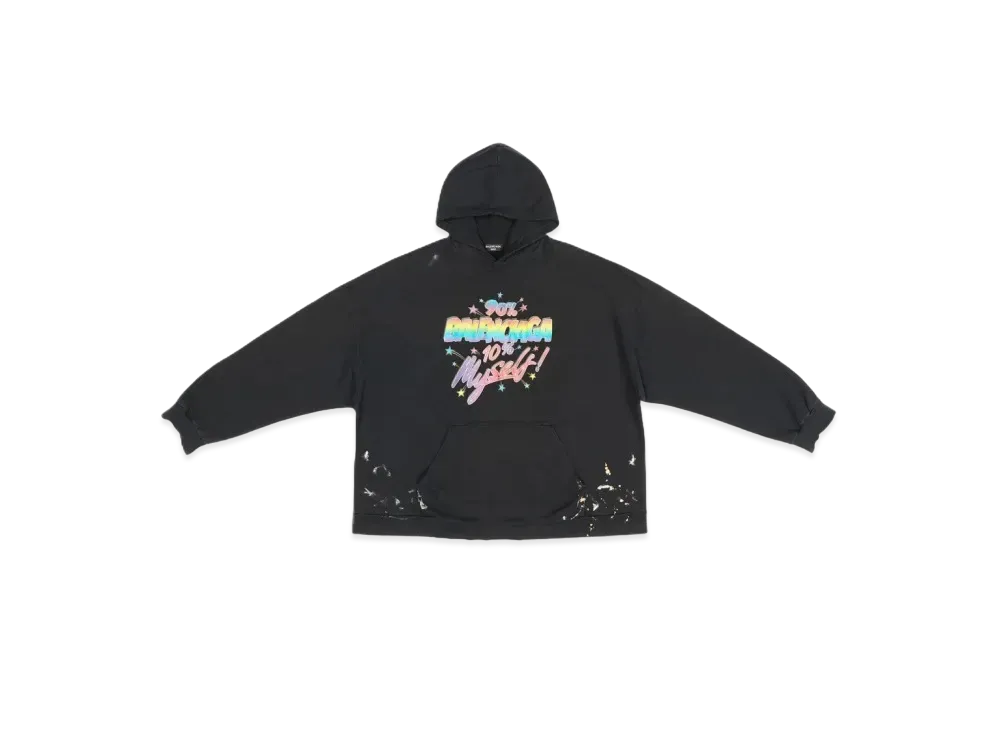 バレンシアガ 90/10 ワイドフィット パーカー "ブラック" 674986TMVH41055