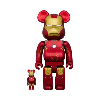 MEDICOM TOY "BEARBRICK" -THE INFINITY SAGA- IRON MAN MARK IV 100% & 400%