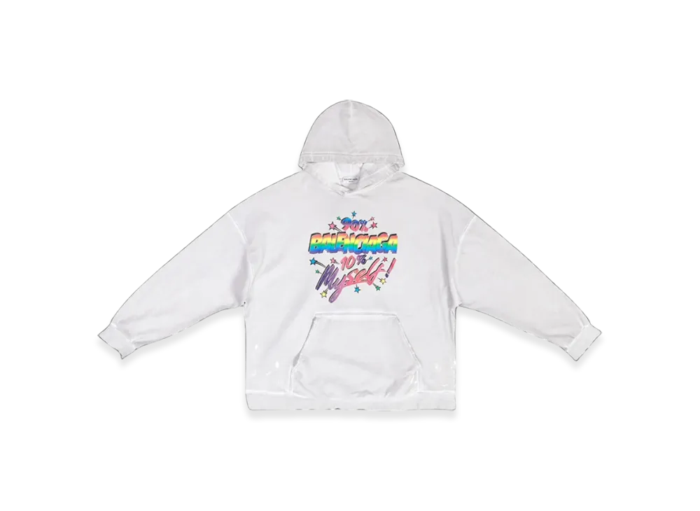 BALENCIAGA Women's 90/10 Wide Fit Hoodie "Off White"