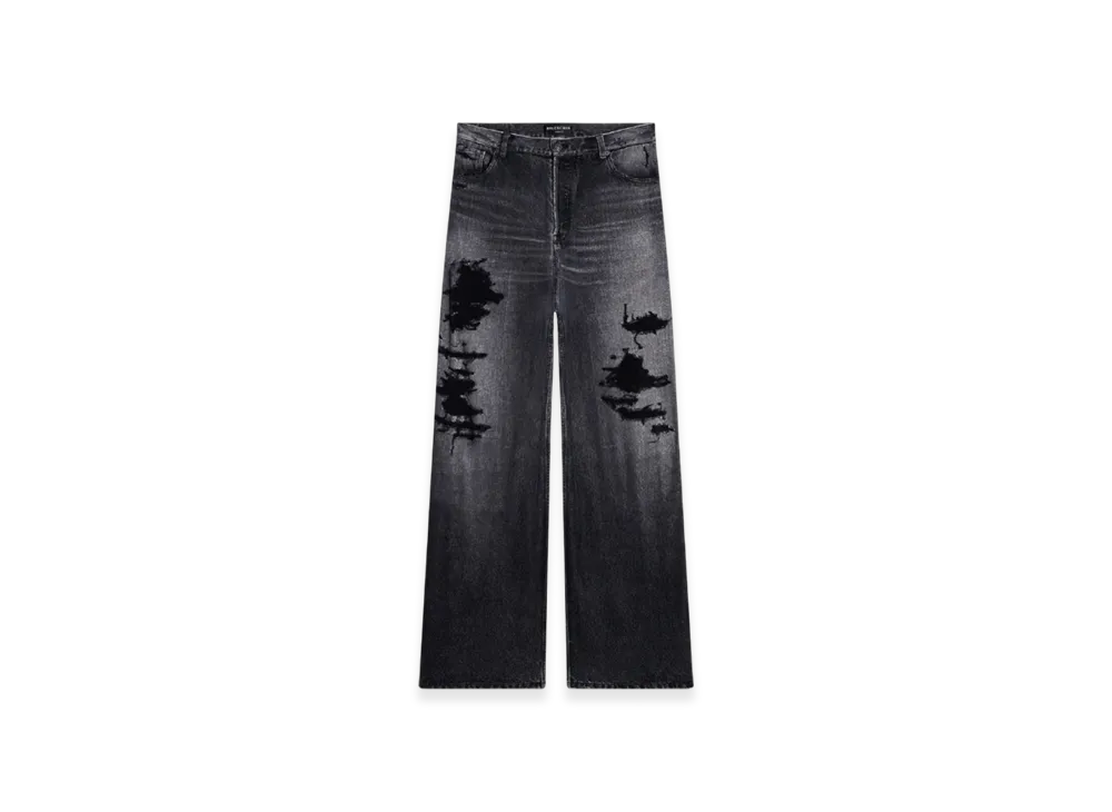 BALENCIAGA Trompe Loeil Large Baggy Pants "Grey Silver"