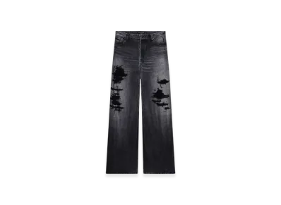 BALENCIAGA Trompe Loeil Large Baggy Pants "Grey Silver"