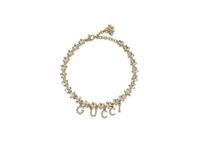 GUCCI Lettering Choker Necklace "Gold"