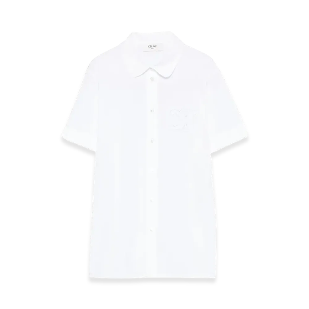 CELINE Women's Short Sleeve Shirts "White"
