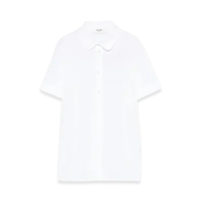 CELINE Women's Short Sleeve Shirts "White"
