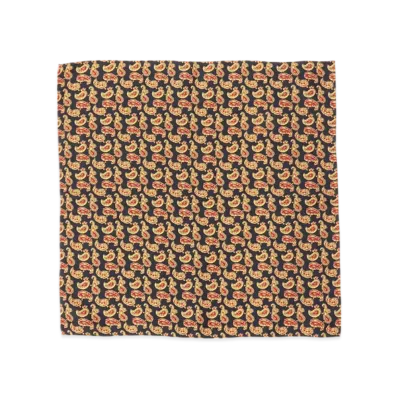 BEAMS Pocket Chief Silk Hopsack Paisley Print "Blue"