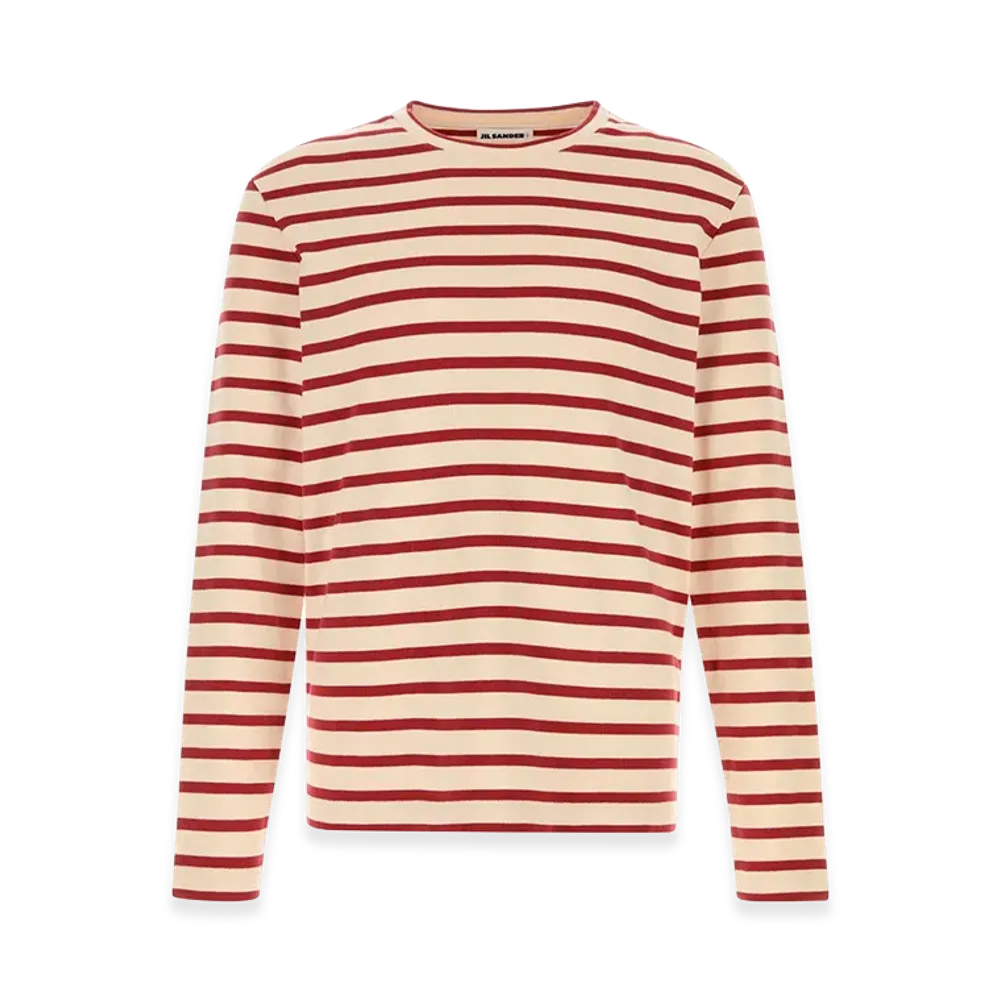 Jil Sander Embroidered Cotton T-Shirt "Stripped"