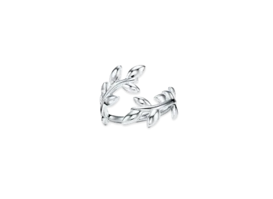 Tiffany & Co. Olive Leaf Bypass Ring "Silver"