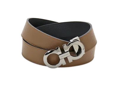 Salvatore Ferragamo Reversible Belt "Brown Sugar/Nero"